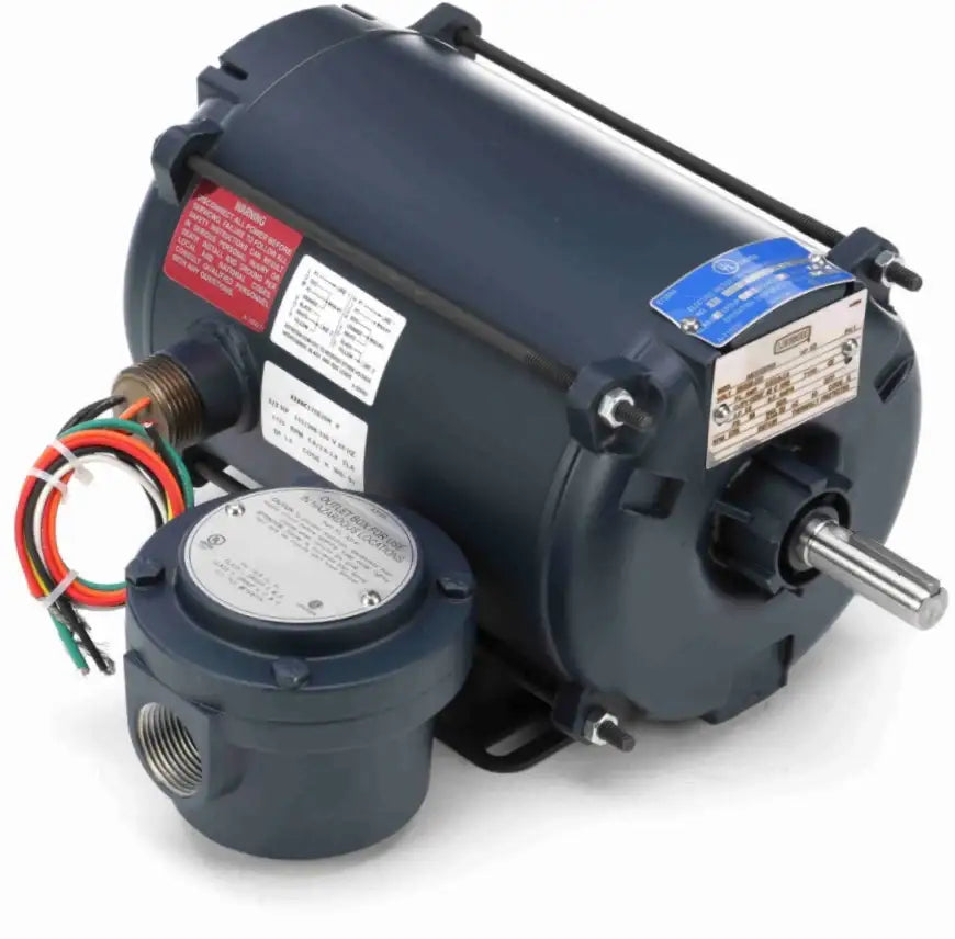 Leeson Single-Phase 1/3 HP Explosion Proof Electric Motor - 1800 RPM, 56 Frame | Rigid Base