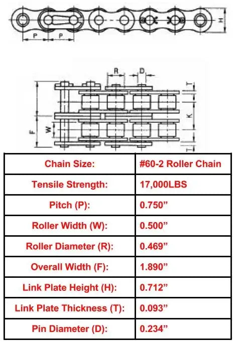 60-2 Roller Chain - 10ft Box