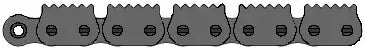80-8 Sharp Top Roller Chain With 3-Points Every 2nd Pitch