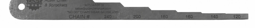 #120-240 Roller Chain Wear Gauge - Made In USA