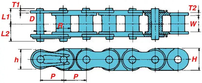 40 Poly Steel Chain | 40 Poly Steel Roller Chain - 10ft Box