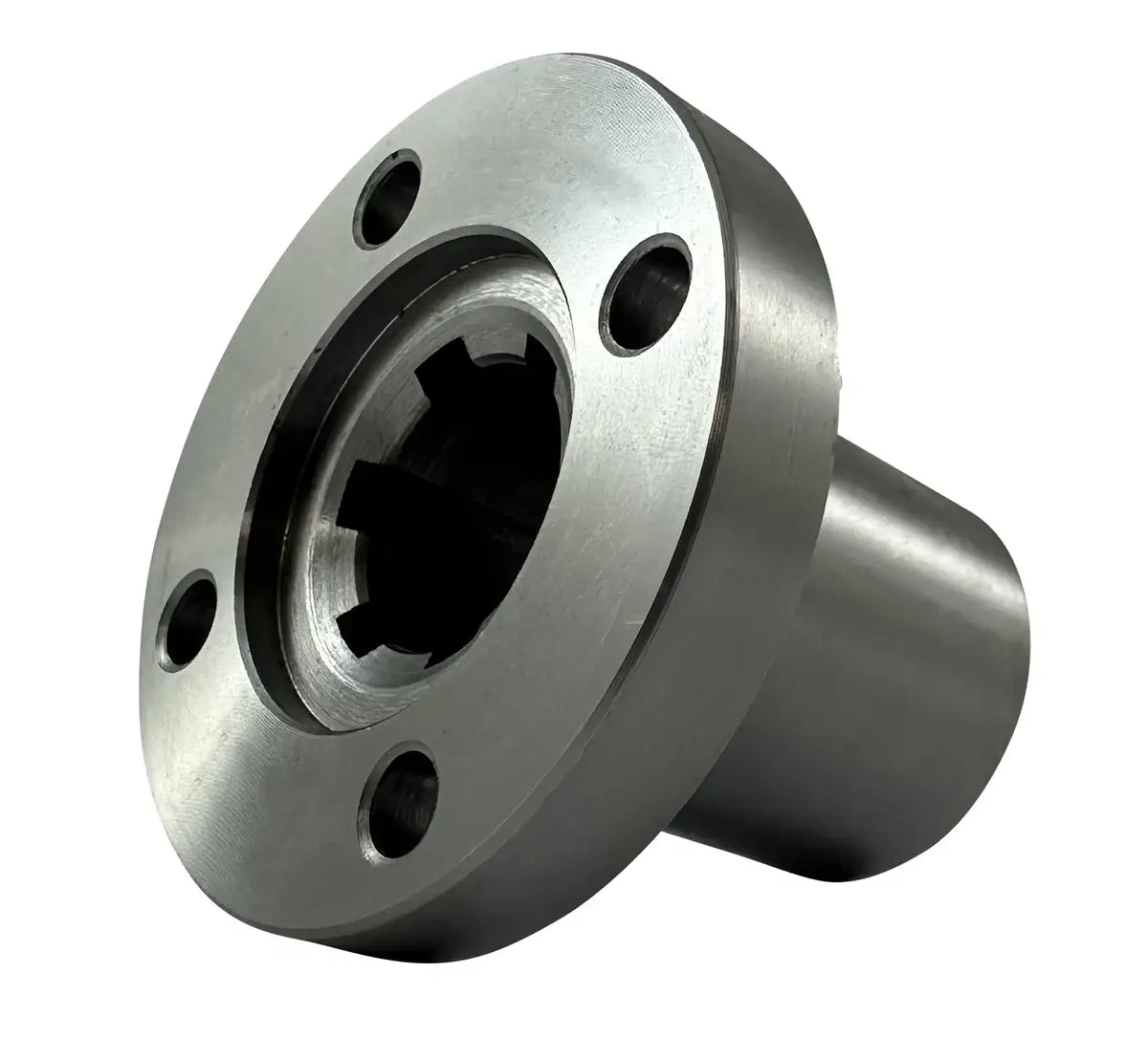 Splined Hub With Flange for 16mm Shaft With 6 Splines - C45 Material