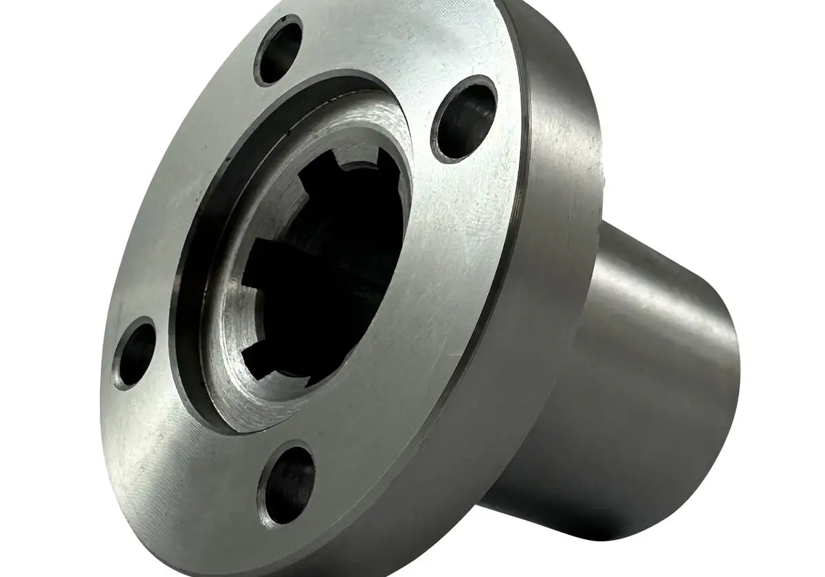 Splined Hub With Flange for 38mm Shaft With 8 Splines - C45 Material