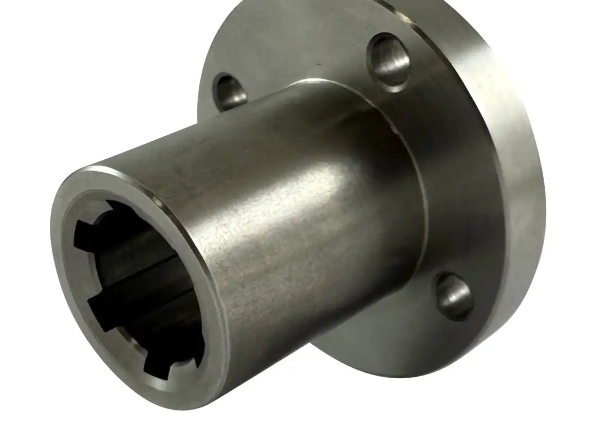 Splined Hub With Flange for 14mm Shaft With 6 Splines - C45 Material