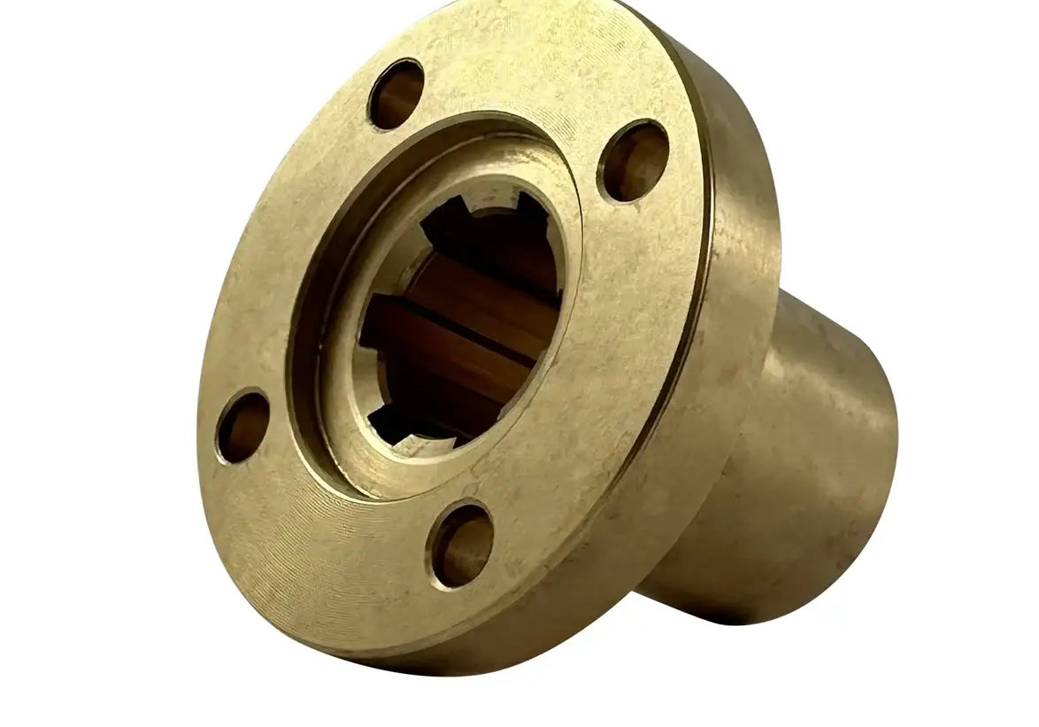 Splined Hub With Flange for 20mm Shaft With 6 Splines - Brass Material