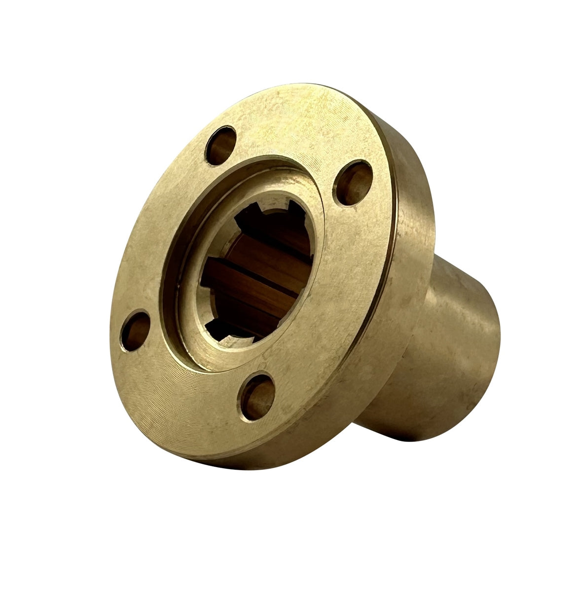 Splined Hub With Flange for 32mm Shaft With 6 Splines - Brass Material