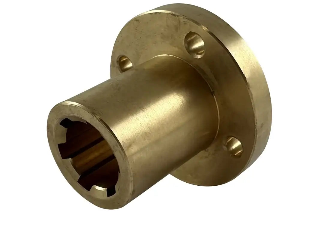 Splined Hub With Flange for 14mm Shaft With 6 Splines - Brass Material
