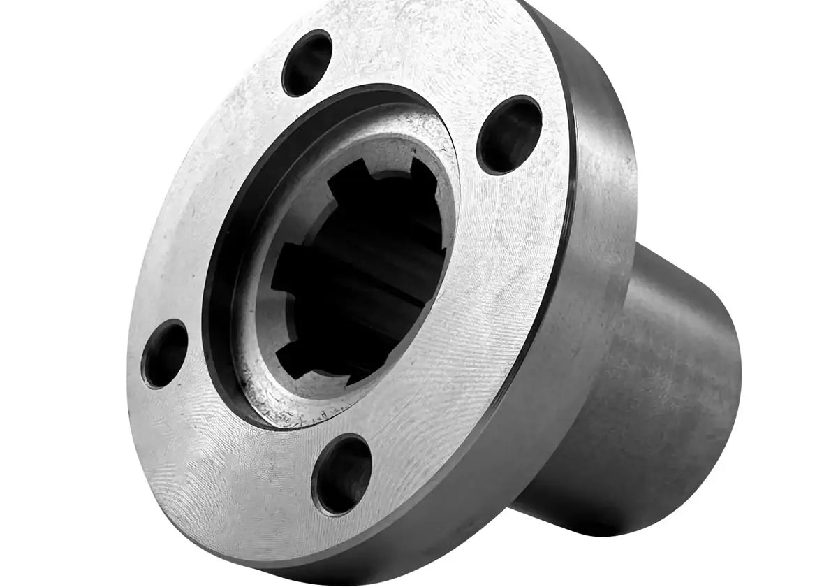Splined Hub With Flange for 34mm Shaft With 6 Splines - Stainless Material