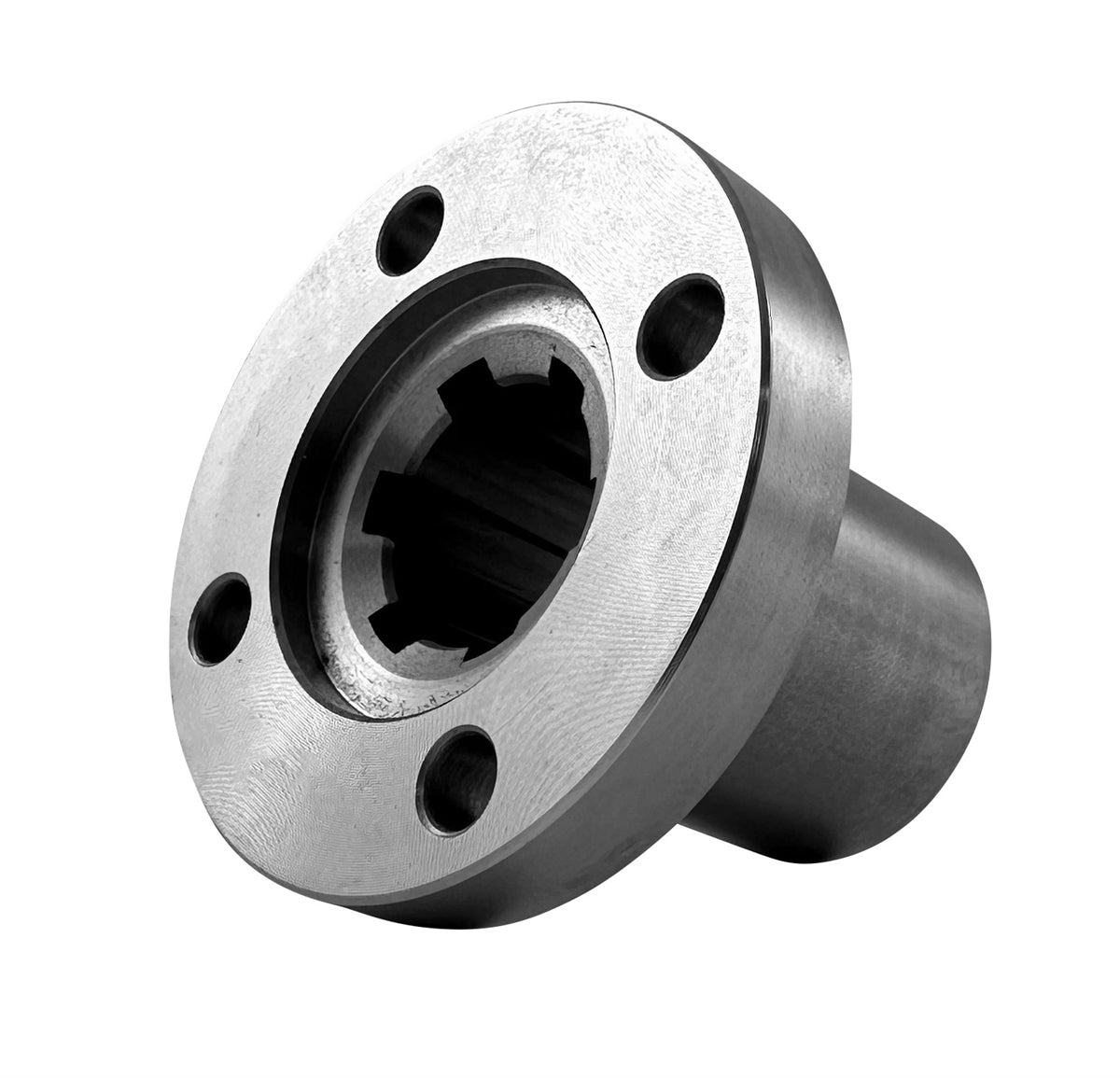 Splined Hub With Flange for 22mm Shaft With 6 Splines - Stainless Material