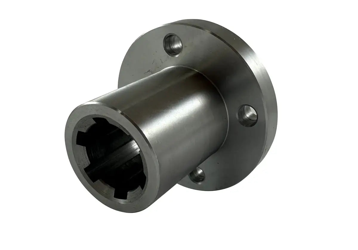 Splined Hub With Flange for 14mm Shaft With 6 Splines - Stainless Material