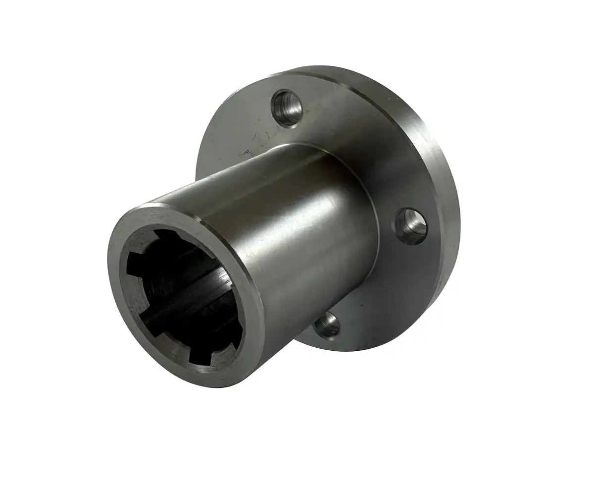 Splined Hub With Flange for 14mm Shaft With 6 Splines - Stainless Material