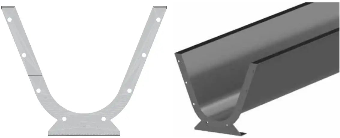 Flared 12" Screw Conveyor Trough X 12ft Long | 308-1106