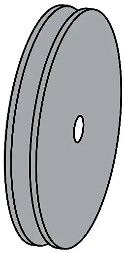 2" Diameter Plastic Pulley For Cable, Round Belt, or Rope - 1/2" Width