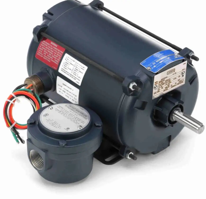 Leeson Single-Phase 1/3 HP Explosion Proof Electric Motor - 1800 RPM, 56 Frame | Rigid Base