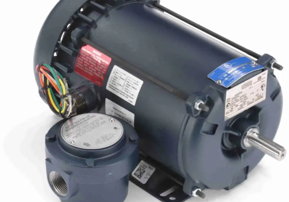 Leeson Single-Phase 1 HP Explosion Proof Electric Motor - 1800 RPM, 56H Frame | Rigid Base