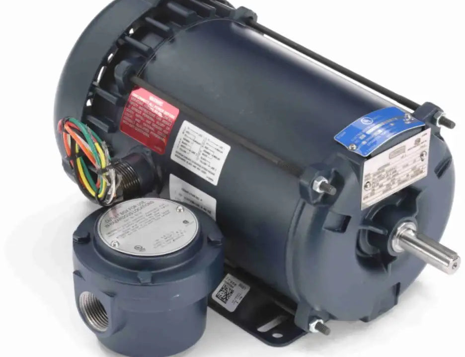 Leeson Single-Phase 1 HP Explosion Proof Electric Motor - 1800 RPM, 56H Frame | Rigid Base
