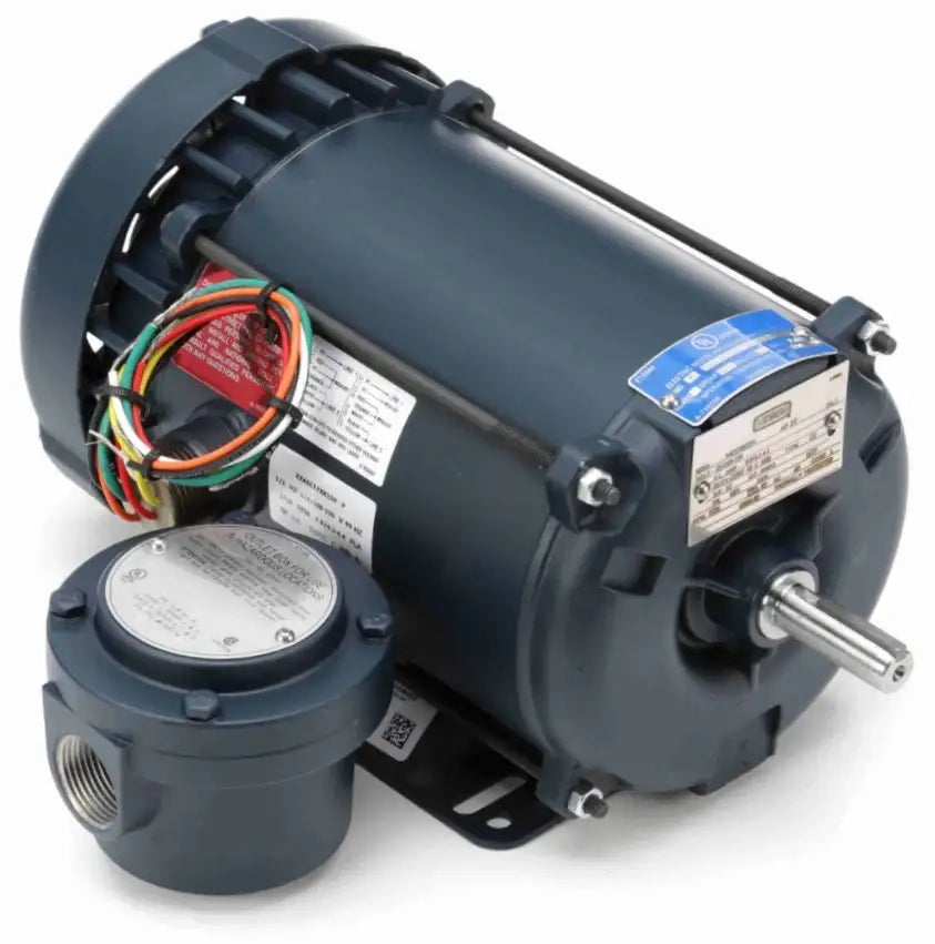 Leeson Single-Phase 1/2 HP Explosion Proof Electric Motor - 1800 RPM, 56H Frame | Rigid Base
