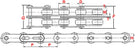 C2052-2 Roller Chain (Double Strand)