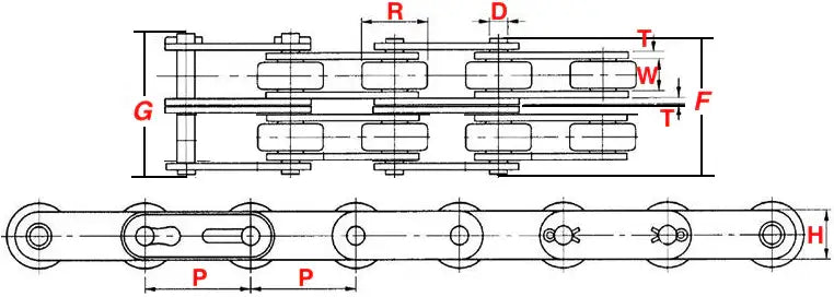 C2162H-2 Roller Chain (Double Strand)