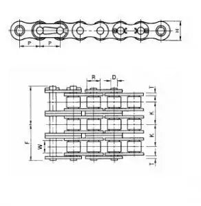 Economy Plus #240-3 Triple Strand Roller Chain - 10ft Box