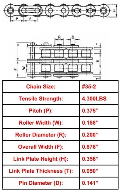 #35-2 Roller Chain - 10ft Box