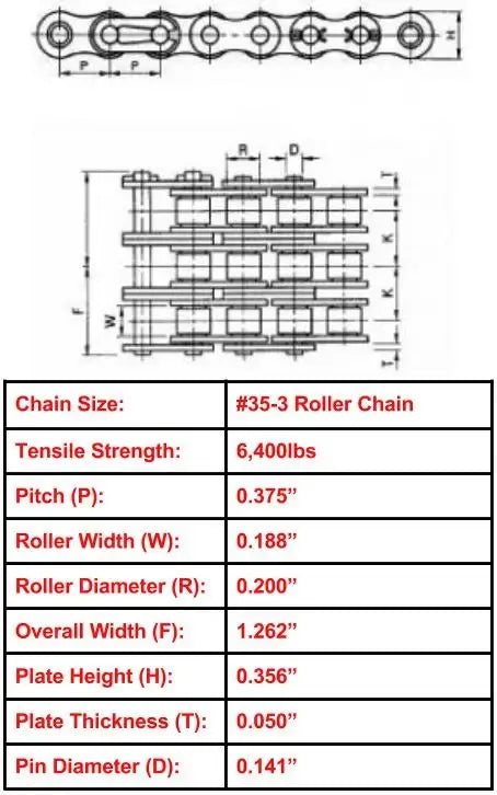 35-3 Roller Chain - 10ft Box
