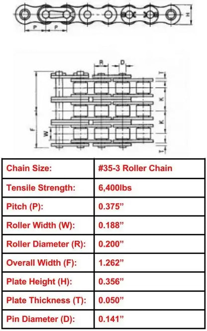 35-3 Roller Chain - 10ft Box