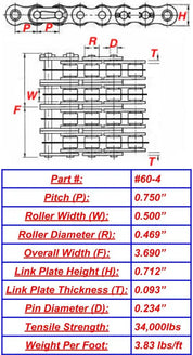 #60-4 Roller Chain - 10ft Box