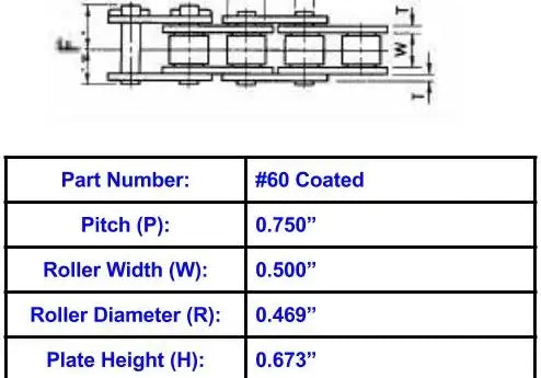 Economy Plus #60 Corrosion Resistant Coated Roller Chain - 10ft Box