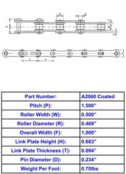 A2060 Coated Roller Chain - 10ft Box