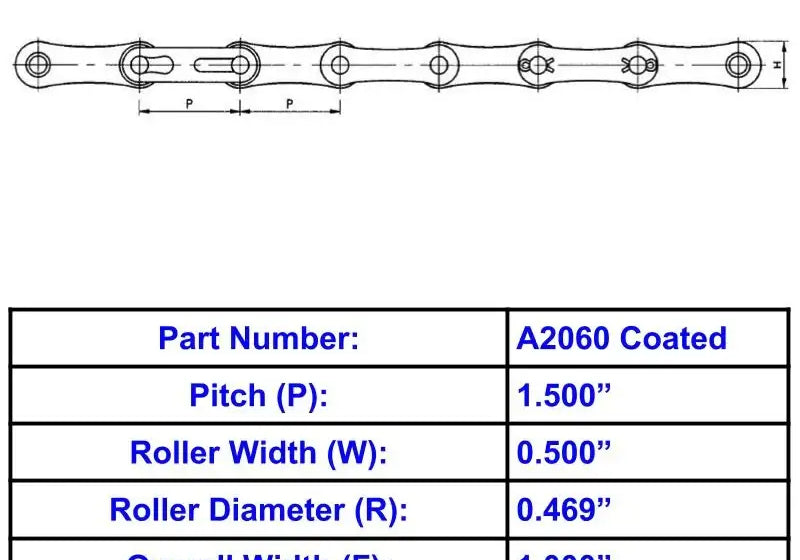 A2060 Coated Roller Chain - 10ft Box