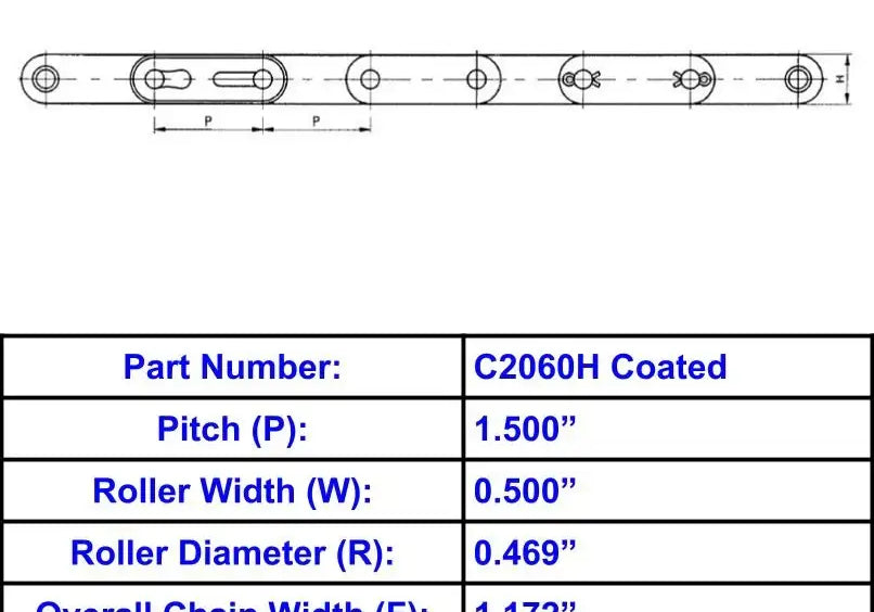 Economy Plus C2060H Corrosion Resistant Coated Roller Chain - 10ft Box