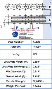 AL888 Leaf Chain - 10ft Box
