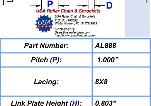 AL888 Leaf Chain - 10ft Box
