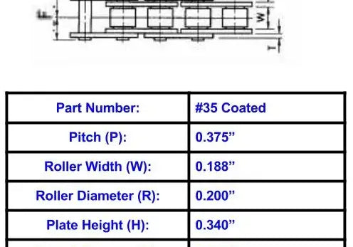 Premier Series #35 Corrosion Resistant Coated Roller Chain - 10ft Box