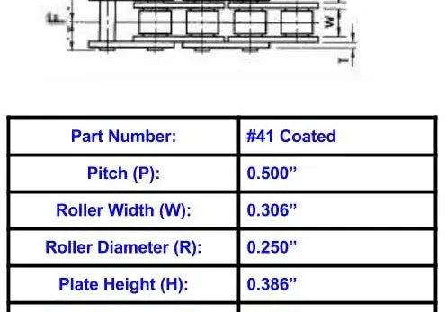 Premier Series #41 Corrosion Resistant Coated Roller Chain - 10ft Box
