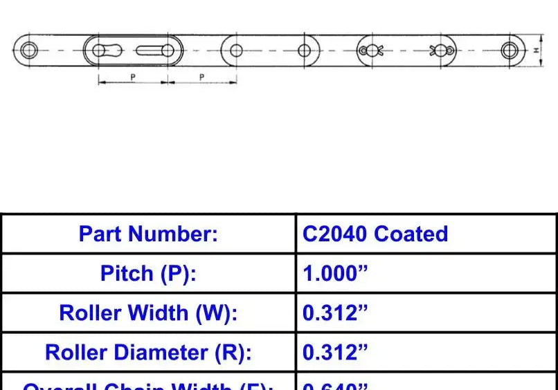 Premier Series C2040 Corrosion Resistant Coated Roller Chain - 10ft Box