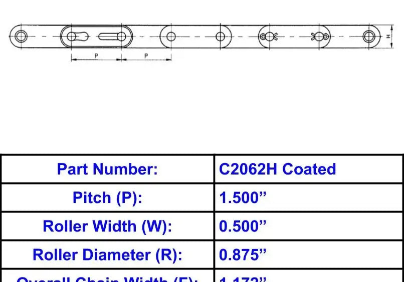 Premier Series C2062H Corrosion Resistant Coated Roller Chain - 10ft Box