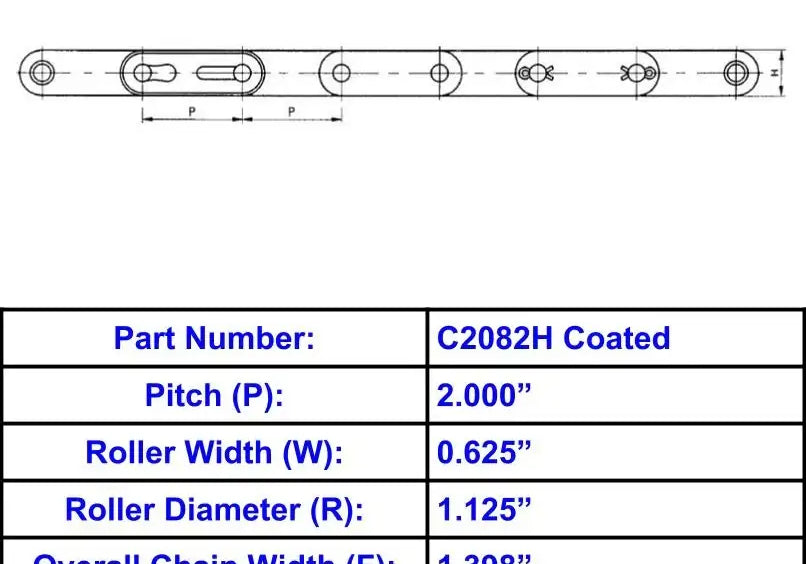 Premier Series C2082H Corrosion Resistant Coated Roller Chain - 10ft Box