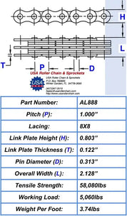 Premium AL888 Leaf Chain - 10ft Box