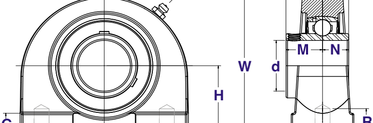 UCTB201 Bearing | 12mm 2-Bolt Tapped Base Bearing
