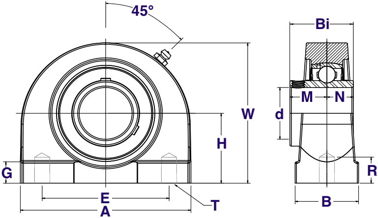 UCTB201 Bearing | 12mm 2-Bolt Tapped Base Bearing