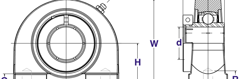 UETB204-12 Bearing | 3/4" 2-Bolt Tapped Base Bearing