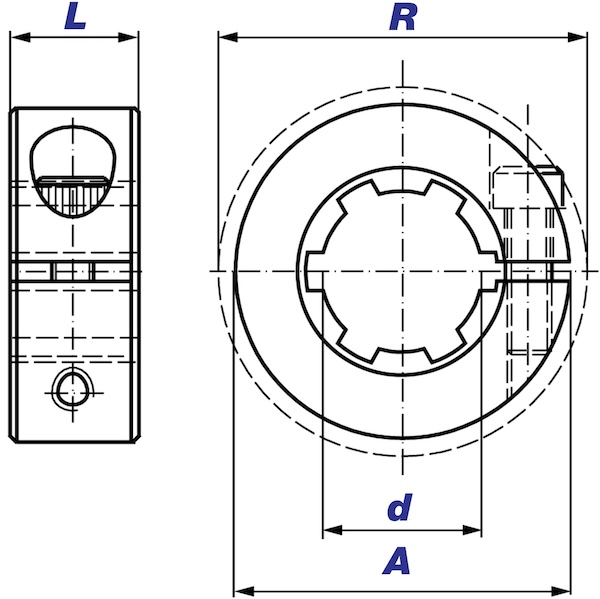 splined shaft collar