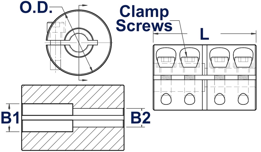 rigid clamp coupling drawing