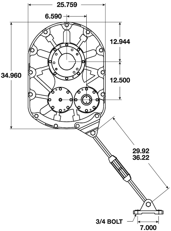 Size 10 Reducer Torque Arm Dimensions