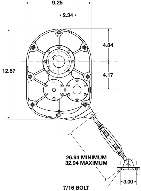 Size 3 Reducer Torque Arm Dimensions