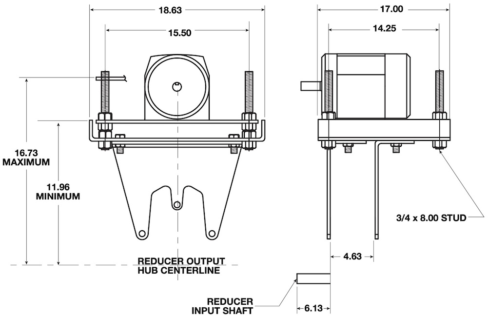 Size 4 Shaft Mount Reducer Motor Mount Dimensions