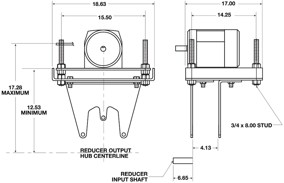 Size 5 Shaft Mount Reducer Motor Mount Dimensions