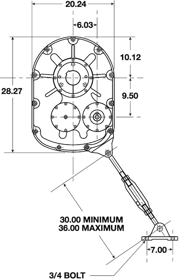 Size 8 Reducer Torque Arm Dimensions